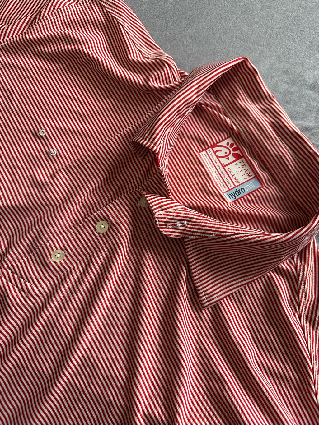 Chick-Fil-A Uniform Oobe Hydrochill Polo Shirt Men's 2xl Red/White Striped